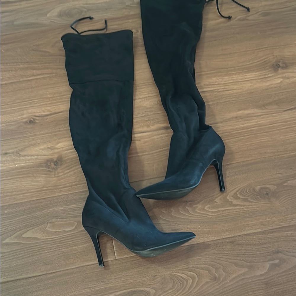 Aldo Black Over the Knee Boots with Stiletto Heel
